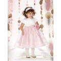 lovely satin baby gown pink flower girl dress